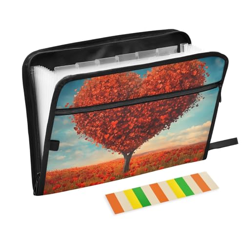 Quteprint Fächermappe mit 13 Fächern, mit Reißverschluss, Valentinsbaum, Herbstmohn, Akkordeon-Aktenordner mit Klebeetiketten, A4-Papier, erweiterbarer Dokumenten-Organizer Quteprint Fächermappe mit 13 Fächern, mit Reißverschluss, Valentinsbaum, Herbstmohn, Akkordeon-Aktenordner mit Klebeetiketten, A4-Papier, erweiterbarer Dokumenten-Organizer von Quteprint