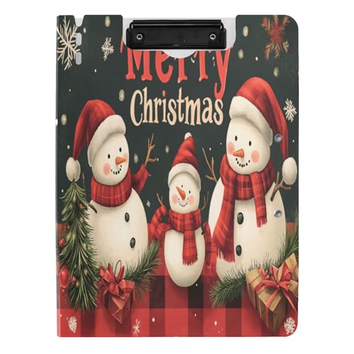 Quteprint Faltbares Klemmbrett "Merry Christmas", Schneemann, Schneeflocken, A4, Aktenordner Klemmbrett mit doppelten Metall-Clips, Stiftschlitz – wasserabweisend, Dokumenten-Organizer Quteprint Faltbares Klemmbrett "Merry Christmas", Schneemann, Schneeflocken, A4, Aktenordner Klemmbrett mit doppelten Metall-Clips, Stiftschlitz – wasserabweisend, Dokumenten-Organizer von Quteprint