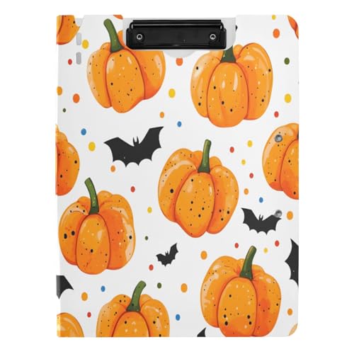 Quteprint Faltbares Klemmbrett für Halloween-Kürbisse, Fledermäuse, A4-Dateiordner mit doppelten Metall-Clips, Stiftschlitz – wasserabweisend, Dokumenten-Organizer, Akten-Klemmbretter für Büro, Schule Quteprint Faltbares Klemmbrett für Halloween-Kürbisse, Fledermäuse, A4-Dateiordner mit doppelten Metall-Clips, Stiftschlitz – wasserabweisend, Dokumenten-Organizer, Akten-Klemmbretter für Büro, Schule von Quteprint