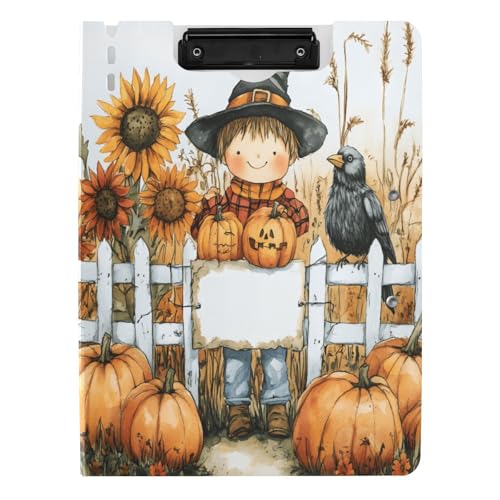 Quteprint Faltbares Klemmbrett für Ordner, Aquarell-Kürbisse, Bauernhof, Sonnenblumen, Vogel, A4, Aktenordner, Klemmbrett mit doppelten Metall-Clips, Stiftschlitz – wasserabweisend Quteprint Faltbares Klemmbrett für Ordner, Aquarell-Kürbisse, Bauernhof, Sonnenblumen, Vogel, A4, Aktenordner, Klemmbrett mit doppelten Metall-Clips, Stiftschlitz – wasserabweisend von Quteprint
