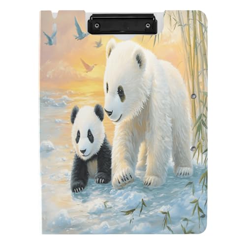 Quteprint Faltbares Klemmbrett für Ordner, Eisbär, Panda, Vögel, Eis, A4, Dateiordner, Klemmbrett mit doppelten Metallclips, Stiftschlitz – wasserabweisend, Dokumenten-Organizer, Akten-Klemmbretter Quteprint Faltbares Klemmbrett für Ordner, Eisbär, Panda, Vögel, Eis, A4, Dateiordner, Klemmbrett mit doppelten Metallclips, Stiftschlitz – wasserabweisend, Dokumenten-Organizer, Akten-Klemmbretter von Quteprint