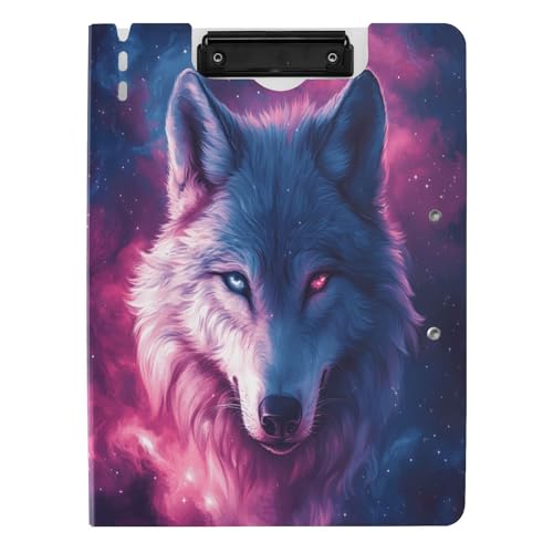 Quteprint Faltbares Klemmbrett für Ordner, Galaxie, Wolf, Mond, Stern, A4, Dateiordner, Klemmbrett mit doppelten Metall-Clips, Stiftschlitz – wasserabweisend, Dokumenten-Organizer, Datei-Klemmbretter Quteprint Faltbares Klemmbrett für Ordner, Galaxie, Wolf, Mond, Stern, A4, Dateiordner, Klemmbrett mit doppelten Metall-Clips, Stiftschlitz – wasserabweisend, Dokumenten-Organizer, Datei-Klemmbretter von Quteprint