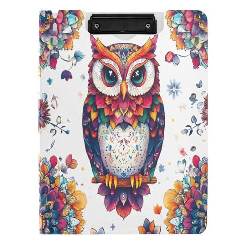 Quteprint Faltbares Klemmbrett für Ordner, Mandala, Boho, Tier-Eule, A4, Aktenordner, Klemmbrett mit doppelten Metall-Clips, Stiftschlitz – wasserabweisend, Dokumenten-Organizer, Datei-Klemmbretter Quteprint Faltbares Klemmbrett für Ordner, Mandala, Boho, Tier-Eule, A4, Aktenordner, Klemmbrett mit doppelten Metall-Clips, Stiftschlitz – wasserabweisend, Dokumenten-Organizer, Datei-Klemmbretter von Quteprint