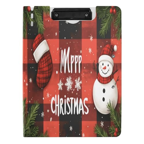 Quteprint Faltbares Klemmbrett für Ordner, kariert, Weihnachtsmotiv, Schneemann-Socken, A4, Aktenordner, Klemmbrett mit doppelten Metall-Clips, Stiftschlitz – wasserabweisend, Dokumenten-Organizer Quteprint Faltbares Klemmbrett für Ordner, kariert, Weihnachtsmotiv, Schneemann-Socken, A4, Aktenordner, Klemmbrett mit doppelten Metall-Clips, Stiftschlitz – wasserabweisend, Dokumenten-Organizer von Quteprint