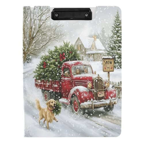 Quteprint Faltbares Klemmbrett für den Winter, Hunde-LKW, Weihnachtsbäume, A4-Dateiordner-Klemmbrett mit doppelten Metall-Clips, Stiftschlitz – wasserabweisend, Dokumenten-Organizer Quteprint Faltbares Klemmbrett für den Winter, Hunde-LKW, Weihnachtsbäume, A4-Dateiordner-Klemmbrett mit doppelten Metall-Clips, Stiftschlitz – wasserabweisend, Dokumenten-Organizer von Quteprint
