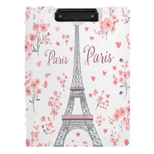 Quteprint Faltbares Klemmbrett mit Blumenmotiv Paris Eiffelturm A4 Aktenordner Klemmbrett mit doppelten Metall-Clips, Stiftschlitz – wasserabweisend, Dokumenten-Organizer, Datei-Klemmbretter für Büro Quteprint Faltbares Klemmbrett mit Blumenmotiv Paris Eiffelturm A4 Aktenordner Klemmbrett mit doppelten Metall-Clips, Stiftschlitz – wasserabweisend, Dokumenten-Organizer, Datei-Klemmbretter für Büro von Quteprint