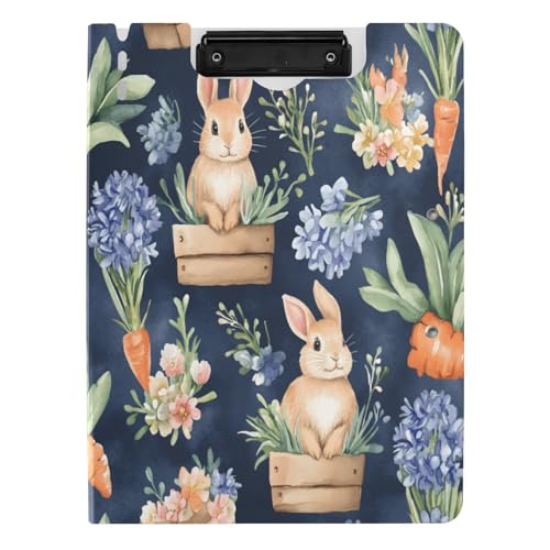 Quteprint Faltbares Klemmbrett mit Blumenmuster, Osterhase und Karotten, A4, Aktenordner mit doppelten Metall-Clips, Stiftschlitz – wasserabweisend, Dokumenten-Organizer, Akten-Klemmbretter für Büro Quteprint Faltbares Klemmbrett mit Blumenmuster, Osterhase und Karotten, A4, Aktenordner mit doppelten Metall-Clips, Stiftschlitz – wasserabweisend, Dokumenten-Organizer, Akten-Klemmbretter für Büro von Quteprint