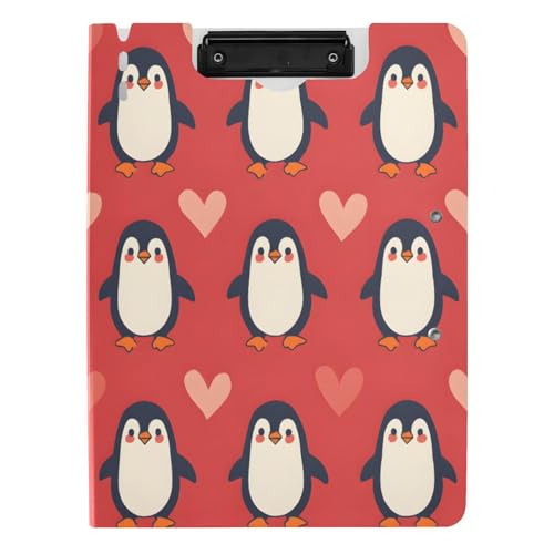 Quteprint Faltbares Klemmbrett mit Herzen, niedliche Pinguine, A4, Aktenordner mit doppelten Metall-Clips, Stiftschlitz – wasserabweisend, Dokumenten-Organizer, Akten-Klemmbretter für Büro, Schule Quteprint Faltbares Klemmbrett mit Herzen, niedliche Pinguine, A4, Aktenordner mit doppelten Metall-Clips, Stiftschlitz – wasserabweisend, Dokumenten-Organizer, Akten-Klemmbretter für Büro, Schule von Quteprint