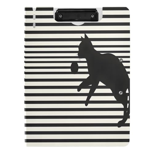 Quteprint Faltbares Klemmbrett mit Katzenmotiv, A4-Format, mit doppelten Metall-Clips, Stiftschlitz – wasserabweisend, Dokumenten-Organizer, Datei-Klemmbretter für Büro, Schule, Arbeit von Quteprint