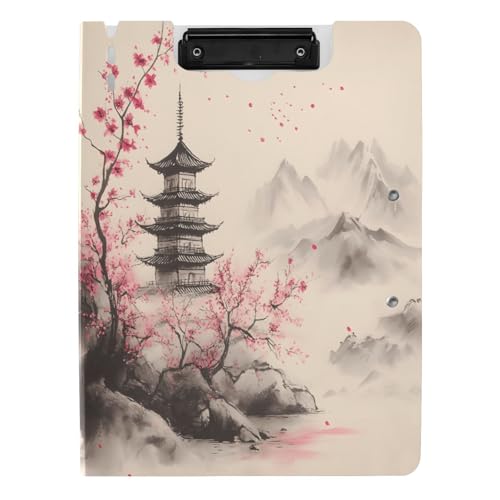Quteprint Faltbares Klemmbrett mit Kirschblüten, japanisches Querformat, A4, Aktenordner Klemmbrett mit doppelten Metall-Clips, Stiftschlitz – wasserabweisend, Dokumenten-Organizer, Akten-Klemmbretter Quteprint Faltbares Klemmbrett mit Kirschblüten, japanisches Querformat, A4, Aktenordner Klemmbrett mit doppelten Metall-Clips, Stiftschlitz – wasserabweisend, Dokumenten-Organizer, Akten-Klemmbretter von Quteprint