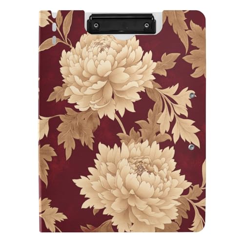 Quteprint Faltbares Klemmbrett mit Retro-Blumenmuster, Chrysanthemen-Muster, A4, Aktenordner-Klemmbrett mit doppelten Metall-Clips, Stiftschlitz – wasserabweisend, Dokumenten-Organizer Quteprint Faltbares Klemmbrett mit Retro-Blumenmuster, Chrysanthemen-Muster, A4, Aktenordner-Klemmbrett mit doppelten Metall-Clips, Stiftschlitz – wasserabweisend, Dokumenten-Organizer von Quteprint