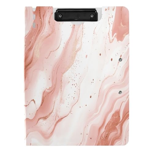 Quteprint Faltbares Klemmbrett mit Roségold-Marmorierung-Druck, A4-Aktenordner-Klemmbrett mit doppelten Metall-Clips, Stiftschlitz – wasserabweisend, Dokumenten-Organizer, Akten-Klemmbretter für Büro Quteprint Faltbares Klemmbrett mit Roségold-Marmorierung-Druck, A4-Aktenordner-Klemmbrett mit doppelten Metall-Clips, Stiftschlitz – wasserabweisend, Dokumenten-Organizer, Akten-Klemmbretter für Büro von Quteprint
