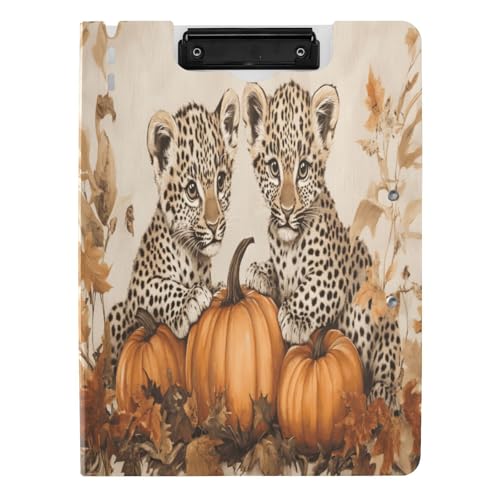 Quteprint Faltbares Klemmbrett mit Tier-Leopardenmuster, Herbst-Kürbisse, A4-Dateiordner-Klemmbrett mit doppelten Metall-Clips, Stiftschlitz – wasserabweisend, Dokumenten-Organizer, Datei-Klemmbretter Quteprint Faltbares Klemmbrett mit Tier-Leopardenmuster, Herbst-Kürbisse, A4-Dateiordner-Klemmbrett mit doppelten Metall-Clips, Stiftschlitz – wasserabweisend, Dokumenten-Organizer, Datei-Klemmbretter von Quteprint