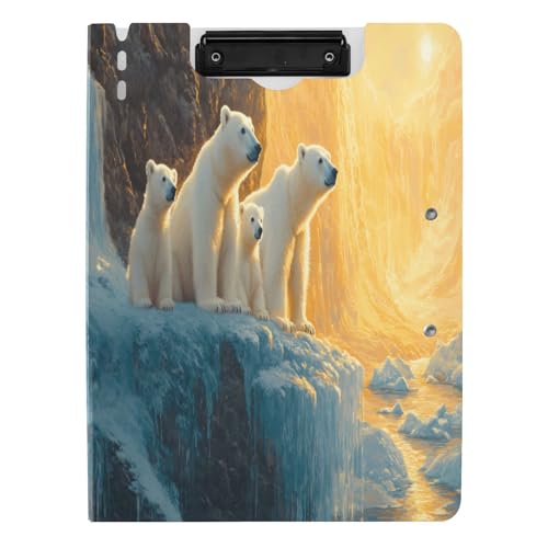 Quteprint Faltbares Klemmbrett mit Tiermotiv, Eisbär, Eis, A4, Aktenordner, Klemmbrett mit doppelten Metall-Clips, Stiftschlitz – wasserabweisend, Dokumenten-Organizer, Datei-Klemmbretter für Büro Quteprint Faltbares Klemmbrett mit Tiermotiv, Eisbär, Eis, A4, Aktenordner, Klemmbrett mit doppelten Metall-Clips, Stiftschlitz – wasserabweisend, Dokumenten-Organizer, Datei-Klemmbretter für Büro von Quteprint