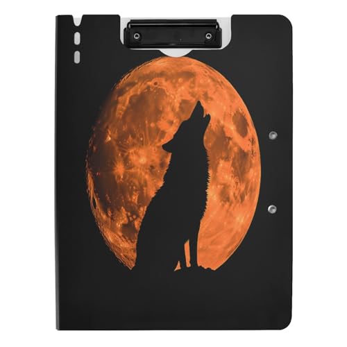 Quteprint Faltbares Klemmbrett mit heulendem Wolf, Tiermond, A4-Dateiordner mit doppelten Metall-Clips, Stiftschlitz – wasserabweisend, Dokumenten-Organizer, Datei-Klemmbretter für Büro, Schule Quteprint Faltbares Klemmbrett mit heulendem Wolf, Tiermond, A4-Dateiordner mit doppelten Metall-Clips, Stiftschlitz – wasserabweisend, Dokumenten-Organizer, Datei-Klemmbretter für Büro, Schule von Quteprint