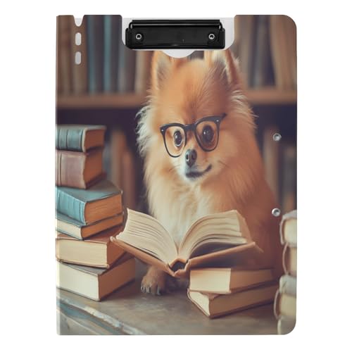 Quteprint Faltbares Klemmbrett mit niedlichem lustigem Hund, A4, mit doppelten Metall-Clips, Stiftschlitz – wasserabweisend, Dokumenten-Organizer, Datei-Klemmbretter für Büro, Schule, Arbeit Quteprint Faltbares Klemmbrett mit niedlichem lustigem Hund, A4, mit doppelten Metall-Clips, Stiftschlitz – wasserabweisend, Dokumenten-Organizer, Datei-Klemmbretter für Büro, Schule, Arbeit von Quteprint