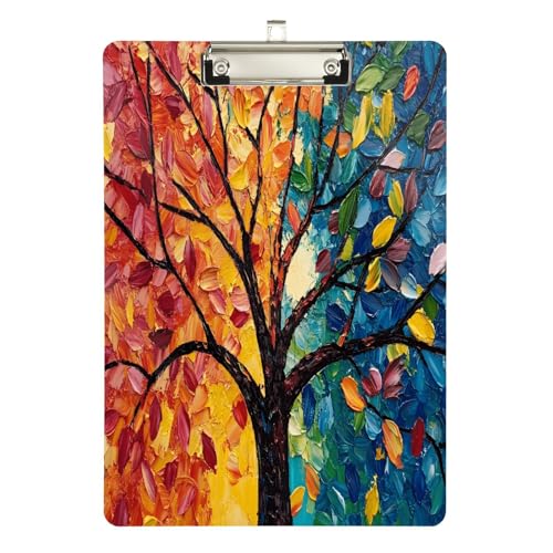 Quteprint Farbenfrohes Acryl-Klemmbrett mit Blättern, 22,9 x 31,8 cm, transparentes, kratzfestes Klemmbrett mit (silberfarbenem Metallclip und Wandhaken, 0,6 cm dick, für Büro, Klassenzimmer Quteprint Farbenfrohes Acryl-Klemmbrett mit Blättern, 22,9 x 31,8 cm, transparentes, kratzfestes Klemmbrett mit (silberfarbenem Metallclip und Wandhaken, 0,6 cm dick, für Büro, Klassenzimmer von Quteprint