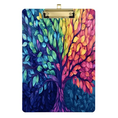 Quteprint Farbenfrohes Acryl-Klemmbrett mit Blättern, 22,9 x 31,8 cm, transparentes, kratzfestes Klemmbrett mit goldfarbenem Metallclip und Wandhaken, 0,6 cm dick, für Büro, Klassenzimmer Quteprint Farbenfrohes Acryl-Klemmbrett mit Blättern, 22,9 x 31,8 cm, transparentes, kratzfestes Klemmbrett mit goldfarbenem Metallclip und Wandhaken, 0,6 cm dick, für Büro, Klassenzimmer von Quteprint