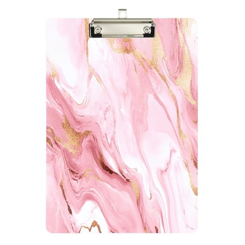 Quteprint Klemmbrett aus Acryl, Marmorierung, 22,9 x 31,8 cm, transparentes, kratzfestes Klemmbrett mit silberfarbenem Metallclip und Wandhaken, 0,6 cm dick, für Büro, Klassenzimmer, Krankenschwestern Quteprint Klemmbrett aus Acryl, Marmorierung, 22,9 x 31,8 cm, transparentes, kratzfestes Klemmbrett mit silberfarbenem Metallclip und Wandhaken, 0,6 cm dick, für Büro, Klassenzimmer, Krankenschwestern von Quteprint