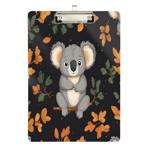 Quteprint Koala Eichenblätter-Acryl-Klemmbrett, 22,9 x 31,8 cm, transparentes, kratzfestes Klemmbrett mit (silberfarbenem Metallclip und Wandhaken, 0,6 cm dick, für Büro, Klassenzimmer Quteprint Koala Eichenblätter-Acryl-Klemmbrett, 22,9 x 31,8 cm, transparentes, kratzfestes Klemmbrett mit (silberfarbenem Metallclip und Wandhaken, 0,6 cm dick, für Büro, Klassenzimmer von Quteprint