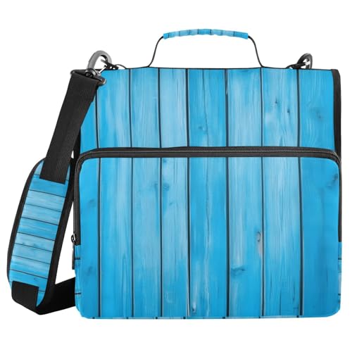 Quteprint Ordnertasche mit Reißverschluss, rustikales blaues Holz, 3,8 cm, 3-Ringbuch und mehrere Taschen, 500 Blatt Kapazität, erweiterbarer Aktenordner mit Schultergurten und Griffen, für Schule Quteprint Ordnertasche mit Reißverschluss, rustikales blaues Holz, 3,8 cm, 3-Ringbuch und mehrere Taschen, 500 Blatt Kapazität, erweiterbarer Aktenordner mit Schultergurten und Griffen, für Schule von Quteprint