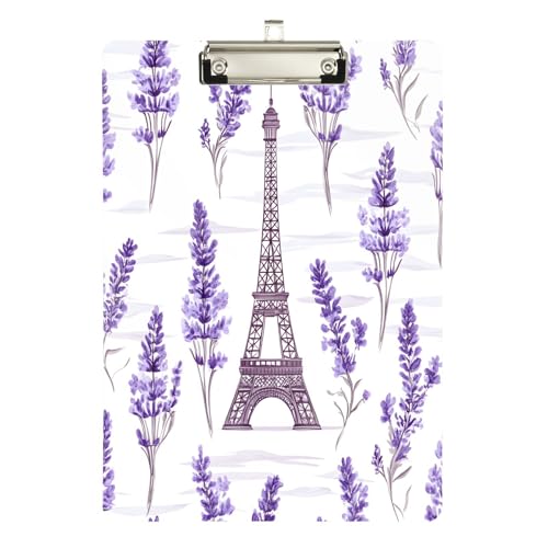 Quteprint Paris Tower Lavender Flower Acryl-Klemmbrett, 22,9 x 31,8 cm, transparentes, kratzfestes Klemmbrett mit (silberfarbenem Metallclip und Wandhaken, 0,6 cm dick, für Büro, Klassenzimmer Quteprint Paris Tower Lavender Flower Acryl-Klemmbrett, 22,9 x 31,8 cm, transparentes, kratzfestes Klemmbrett mit (silberfarbenem Metallclip und Wandhaken, 0,6 cm dick, für Büro, Klassenzimmer von Quteprint