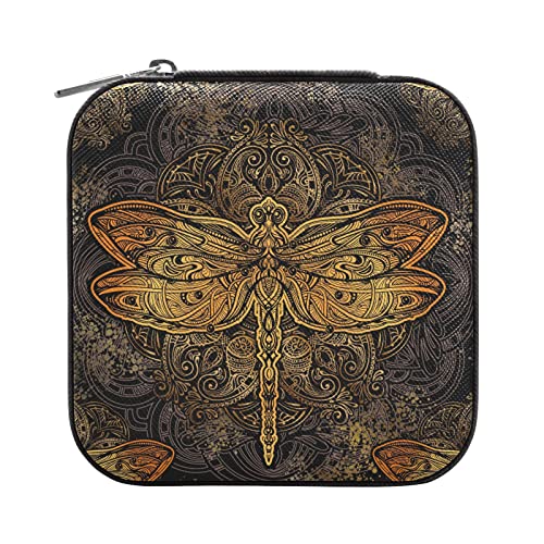 Quteprint Reise-Schmuckschatulle, Libelle, Trippy Floral Mandala Klein Tragbar Schmuckkoffer Ring, Ohrring, Halskette, Armband, PU-Leder, Mini-Schmuck-Aufbewahrungsboxen für Frauen Mädchen Geschenk Quteprint Reise-Schmuckschatulle, Libelle, Trippy Floral Mandala Klein Tragbar Schmuckkoffer Ring, Ohrring, Halskette, Armband, PU-Leder, Mini-Schmuck-Aufbewahrungsboxen für Frauen Mädchen Geschenk von Quteprint
