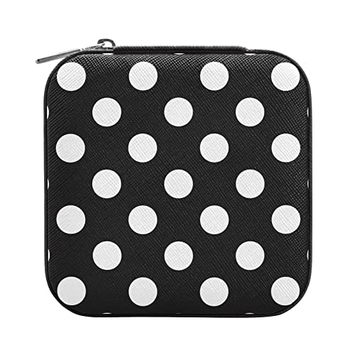Quteprint Reise-Schmuckschatulle, gepunktet, geometrisches Muster, klein, tragbar, für Ring, Ohrringe, Halskette, Armband, PU-Leder, Mini-Schmuck-Aufbewahrungsboxen für Frauen und Mädchen, Geschenk Quteprint Reise-Schmuckschatulle, gepunktet, geometrisches Muster, klein, tragbar, für Ring, Ohrringe, Halskette, Armband, PU-Leder, Mini-Schmuck-Aufbewahrungsboxen für Frauen und Mädchen, Geschenk von Quteprint
