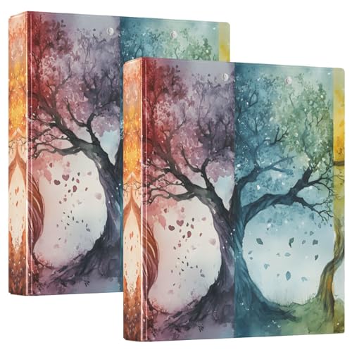 Quteprint Ringbuch mit 3 Ringen, 3,8 cm, runder Ringordner mit 3 transparenten Taschen, Klemmbrett und hält 200 Blatt für Büro/Schule/Zuhause von Quteprint