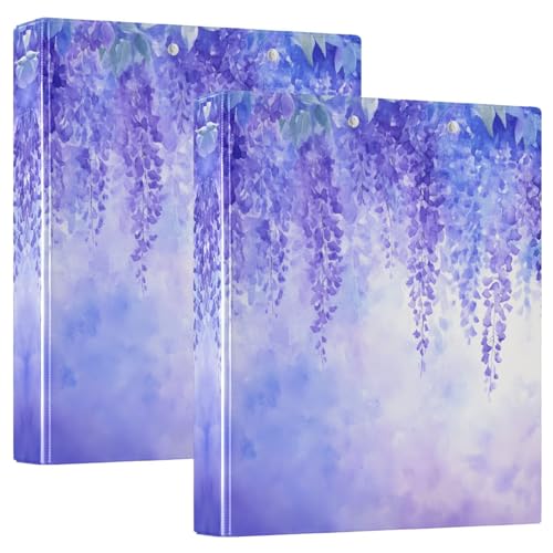 Quteprint Ringbuch mit 3 Ringen, 3 Ringbücher – Aquarell, Lavendel, violette Blume, 3,8 cm, runder Ringordner mit 3 transparenten Taschen, Klemmbrett und hält 200 Blatt für Büro/Schule/Zuhause Quteprint Ringbuch mit 3 Ringen, 3 Ringbücher – Aquarell, Lavendel, violette Blume, 3,8 cm, runder Ringordner mit 3 transparenten Taschen, Klemmbrett und hält 200 Blatt für Büro/Schule/Zuhause von Quteprint