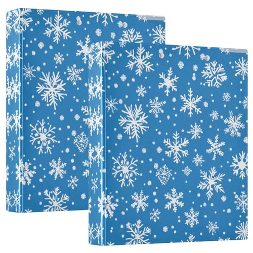 Quteprint Ringbuch mit 3 Ringen, 3 Ringbücher – weihnachtliche blau-weiße Schneeflocken, 3,8 cm, runder Ringordner mit 3 transparenten Taschen, Klemmbrett und hält 200 Blatt für Büro/Schule/Zuhause Quteprint Ringbuch mit 3 Ringen, 3 Ringbücher – weihnachtliche blau-weiße Schneeflocken, 3,8 cm, runder Ringordner mit 3 transparenten Taschen, Klemmbrett und hält 200 Blatt für Büro/Schule/Zuhause von Quteprint