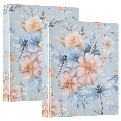 Quteprint Ringbuch mit 3 Ringen, Aquarell-Blumen, Libellen, 3,8 cm, rund, mit 3 transparenten Taschen, Klemmbrett und Platz für 200 Blatt, für Büro/Schule/Zuhause Quteprint Ringbuch mit 3 Ringen, Aquarell-Blumen, Libellen, 3,8 cm, rund, mit 3 transparenten Taschen, Klemmbrett und Platz für 200 Blatt, für Büro/Schule/Zuhause von Quteprint