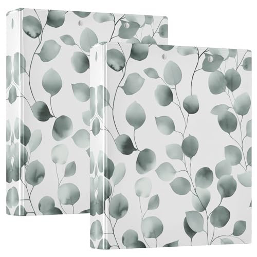 Quteprint Ringbuch mit 3 Ringen, Aquarell-Eukalyptusblätter, 3,8 cm, runder Ringordner mit 3 transparenten Taschen, Klemmbrett und Platz für 200 Blatt für Büro/Schule/Zuhause Quteprint Ringbuch mit 3 Ringen, Aquarell-Eukalyptusblätter, 3,8 cm, runder Ringordner mit 3 transparenten Taschen, Klemmbrett und Platz für 200 Blatt für Büro/Schule/Zuhause von Quteprint