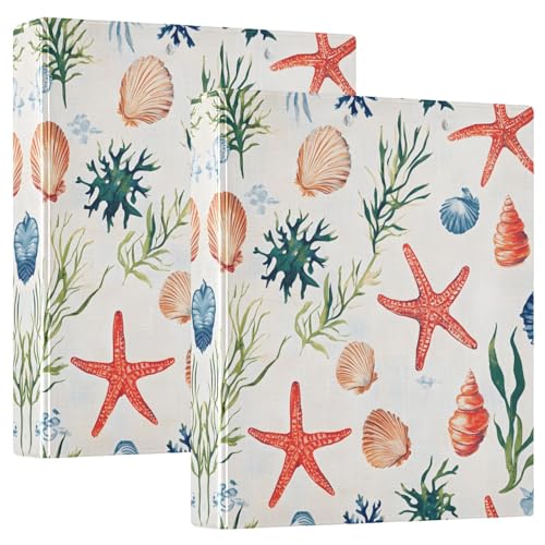 Quteprint Ringbuch mit 3 Ringen, Aquarellfarben, Meereslebewesen, Seestern, 3,8 cm, rund, mit 3 transparenten Taschen, Klemmbrett und Platz für 200 Blatt, für Büro/Schule/Zuhause Quteprint Ringbuch mit 3 Ringen, Aquarellfarben, Meereslebewesen, Seestern, 3,8 cm, rund, mit 3 transparenten Taschen, Klemmbrett und Platz für 200 Blatt, für Büro/Schule/Zuhause von Quteprint