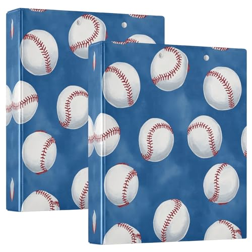Quteprint Ringbuch mit 3 Ringen, Baseball-Muster, 3,8 cm, runder Ringordner mit 3 transparenten Taschen, Klemmbrett und hält 200 Blatt für Büro/Schule/Zuhause Quteprint Ringbuch mit 3 Ringen, Baseball-Muster, 3,8 cm, runder Ringordner mit 3 transparenten Taschen, Klemmbrett und hält 200 Blatt für Büro/Schule/Zuhause von Quteprint