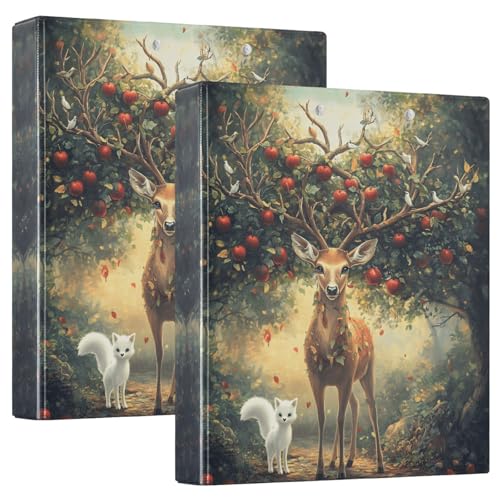 Quteprint Ringbuch mit 3 Ringen, Fantasy-Hirsch-Fuchs, 3,8 cm, rund, mit 3 transparenten Taschen, Klemmbrett und hält 200 Blatt, für Büro/Schule/Zuhause Quteprint Ringbuch mit 3 Ringen, Fantasy-Hirsch-Fuchs, 3,8 cm, rund, mit 3 transparenten Taschen, Klemmbrett und hält 200 Blatt, für Büro/Schule/Zuhause von Quteprint
