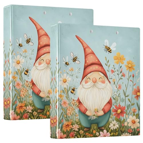 Quteprint Ringbuch mit 3 Ringen, Frühlingsblumen, Bienen, Zwerg, 3,8 cm, runder Ringordner mit 3 transparenten Taschen, Klemmbrett und hält 200 Blatt für Büro/Schule/Zuhause Organisation, 2 Stück Quteprint Ringbuch mit 3 Ringen, Frühlingsblumen, Bienen, Zwerg, 3,8 cm, runder Ringordner mit 3 transparenten Taschen, Klemmbrett und hält 200 Blatt für Büro/Schule/Zuhause Organisation, 2 Stück von Quteprint