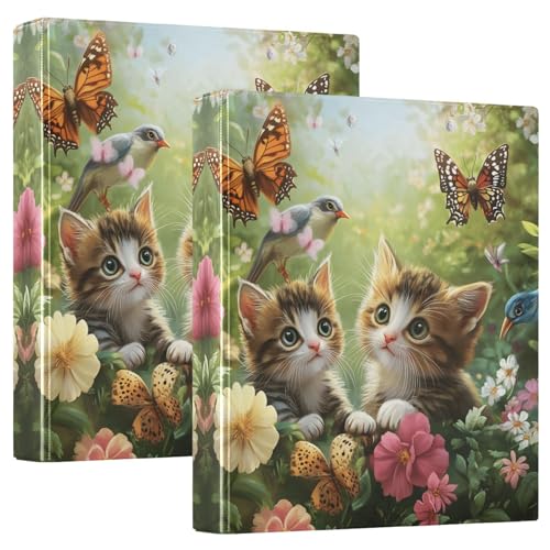 Quteprint Ringbuch mit 3 Ringen, Garten, Katzen, Schmetterling, Blumen, Vogel, 3,8 cm, rund, mit 3 transparenten Taschen, Klemmbrett und hält 200 Blatt für Büro/Schule/Zuhause Quteprint Ringbuch mit 3 Ringen, Garten, Katzen, Schmetterling, Blumen, Vogel, 3,8 cm, rund, mit 3 transparenten Taschen, Klemmbrett und hält 200 Blatt für Büro/Schule/Zuhause von Quteprint