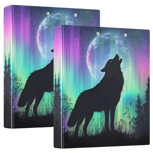 Quteprint Ringbuch mit 3 Ringen, Heulender Wolf, Mond, Wald, 3,8 cm, runder Ringordner mit 3 transparenten Taschen, Klemmbrett und hält 200 Blatt für Büro/Schule/Zuhause Quteprint Ringbuch mit 3 Ringen, Heulender Wolf, Mond, Wald, 3,8 cm, runder Ringordner mit 3 transparenten Taschen, Klemmbrett und hält 200 Blatt für Büro/Schule/Zuhause von Quteprint