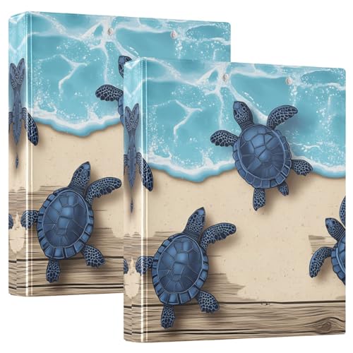 Quteprint Ringbuch mit 3 Ringen, Holz, Strandschildkröte, 3,8 cm, rund, mit 3 transparenten Taschen, Klemmbrett und hält 200 Blatt, für Büro/Schule/Zuhause Quteprint Ringbuch mit 3 Ringen, Holz, Strandschildkröte, 3,8 cm, rund, mit 3 transparenten Taschen, Klemmbrett und hält 200 Blatt, für Büro/Schule/Zuhause von Quteprint