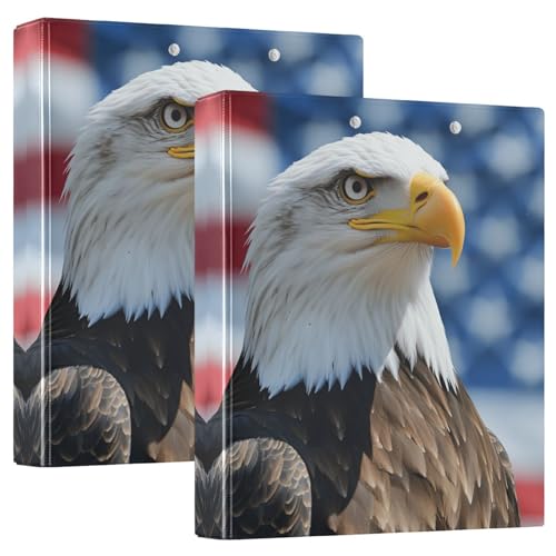 Quteprint Ringbuch mit 3 Ringen, Motiv: Amerikanische Flagge, Adler, 3,8 cm, rund, mit 3 transparenten Taschen, Klemmbrett und Platz für 200 Blatt, für Büro/Schule/Zuhause Quteprint Ringbuch mit 3 Ringen, Motiv: Amerikanische Flagge, Adler, 3,8 cm, rund, mit 3 transparenten Taschen, Klemmbrett und Platz für 200 Blatt, für Büro/Schule/Zuhause von Quteprint