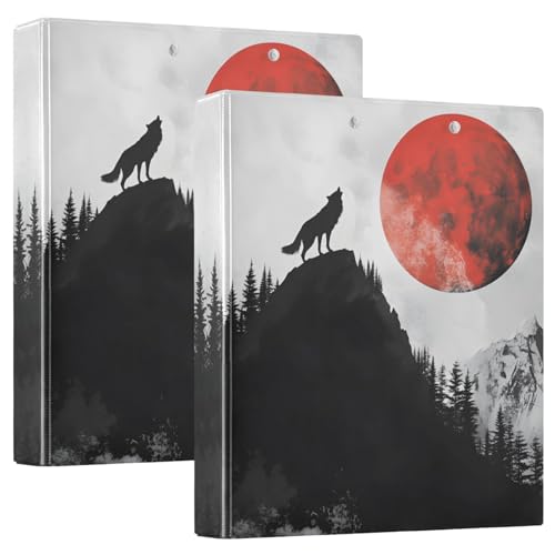 Quteprint Ringbuch mit 3 Ringen, Motiv: Heulender Wolf Hill Mond, 3,8 cm, runder Ringordner mit 3 transparenten Taschen, Klemmbrett und hält 200 Blatt für Büro/Schule/Zuhause Quteprint Ringbuch mit 3 Ringen, Motiv: Heulender Wolf Hill Mond, 3,8 cm, runder Ringordner mit 3 transparenten Taschen, Klemmbrett und hält 200 Blatt für Büro/Schule/Zuhause von Quteprint