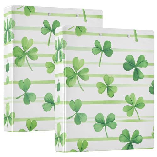 Quteprint Ringbuch mit 3 Ringen, Motiv: St. Patricks Day, Kleeblatt-Streifen, 3,8 cm, runder Ringordner mit 3 transparenten Taschen, Klemmbrett und Platz für 200 Blatt für Büro/Schule/Zuhause Quteprint Ringbuch mit 3 Ringen, Motiv: St. Patricks Day, Kleeblatt-Streifen, 3,8 cm, runder Ringordner mit 3 transparenten Taschen, Klemmbrett und Platz für 200 Blatt für Büro/Schule/Zuhause von Quteprint