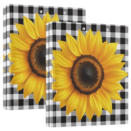 Quteprint Ringbuch mit 3 Ringen, Sonnenblumen-Schwarz-Weiß, kariert, 3,8 cm, rund, mit 3 transparenten Taschen, Klemmbrett und Platz für 200 Blatt, für Büro/Schule/Zuhause Quteprint Ringbuch mit 3 Ringen, Sonnenblumen-Schwarz-Weiß, kariert, 3,8 cm, rund, mit 3 transparenten Taschen, Klemmbrett und Platz für 200 Blatt, für Büro/Schule/Zuhause von Quteprint
