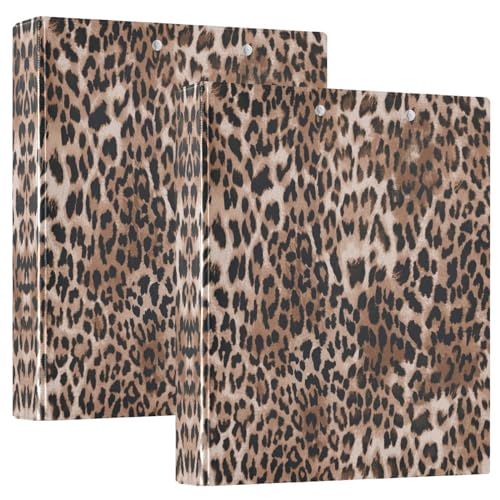 Quteprint Ringbuch mit 3 Ringen, Tier-Leopardenmuster, 3,8 cm, runder Ringordner mit 3 transparenten Innentaschen, Ordner-Organizer mit Klemmbrett für Büro, Zuhause, Schule, hält 200 Blatt, 1 Packung Quteprint Ringbuch mit 3 Ringen, Tier-Leopardenmuster, 3,8 cm, runder Ringordner mit 3 transparenten Innentaschen, Ordner-Organizer mit Klemmbrett für Büro, Zuhause, Schule, hält 200 Blatt, 1 Packung von Quteprint