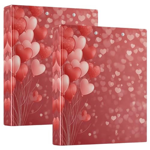 Quteprint Ringbuch mit 3 Ringen, Valentinstag-Herz-Luftballons, 3,8 cm, runder Ringordner mit 3 transparenten Taschen, Klemmbrett und hält 200 Blatt für Büro/Schule/Zuhause Quteprint Ringbuch mit 3 Ringen, Valentinstag-Herz-Luftballons, 3,8 cm, runder Ringordner mit 3 transparenten Taschen, Klemmbrett und hält 200 Blatt für Büro/Schule/Zuhause von Quteprint