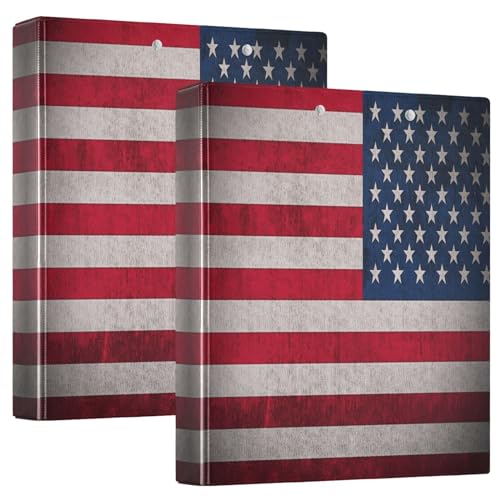 Quteprint Ringbuch mit 3 Ringen, Vintage, USA-Flagge, 3,8 cm, runder Ringordner mit 3 transparenten Innentaschen, Ordner-Organizer mit Klemmbrett für Büro, Zuhause, Schule, hält 200 Blatt, 1 Packung Quteprint Ringbuch mit 3 Ringen, Vintage, USA-Flagge, 3,8 cm, runder Ringordner mit 3 transparenten Innentaschen, Ordner-Organizer mit Klemmbrett für Büro, Zuhause, Schule, hält 200 Blatt, 1 Packung von Quteprint