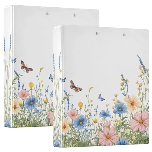 Quteprint Ringbuch mit 3 Ringen, Vintage-Ringbuch, Wildblumen-Schmetterling, 3,8 cm, rund, mit 3 transparenten Taschen, Klemmbrett und hält 200 Blatt für Büro/Schule/Zuhause Quteprint Ringbuch mit 3 Ringen, Vintage-Ringbuch, Wildblumen-Schmetterling, 3,8 cm, rund, mit 3 transparenten Taschen, Klemmbrett und hält 200 Blatt für Büro/Schule/Zuhause von Quteprint