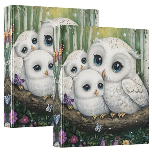 Quteprint Ringbuch mit 3 Ringen, Wald-Eule, Schmetterling, Blume, 3,8 cm, runder Ringordner mit 3 transparenten Taschen, Klemmbrett und hält 200 Blatt für Büro/Schule/Zuhause Quteprint Ringbuch mit 3 Ringen, Wald-Eule, Schmetterling, Blume, 3,8 cm, runder Ringordner mit 3 transparenten Taschen, Klemmbrett und hält 200 Blatt für Büro/Schule/Zuhause von Quteprint