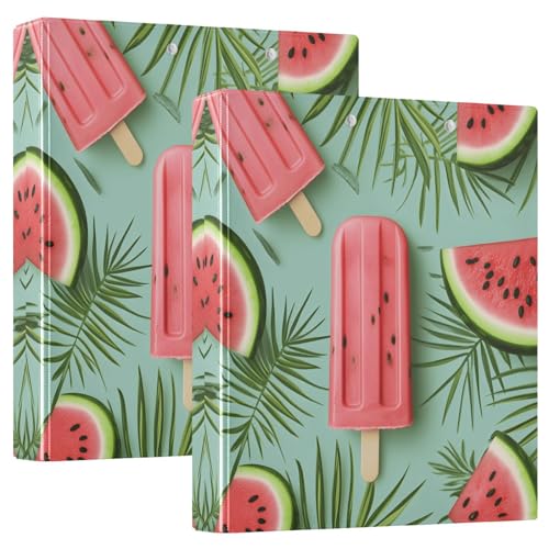 Quteprint Ringbuch mit 3 Ringen, Wassermelonenblätter, rund, 3,8 cm, mit 3 transparenten Taschen, Klemmbrett und Platz für 200 Blatt, für Büro, Schule, Zuhause, 2 Stück Quteprint Ringbuch mit 3 Ringen, Wassermelonenblätter, rund, 3,8 cm, mit 3 transparenten Taschen, Klemmbrett und Platz für 200 Blatt, für Büro, Schule, Zuhause, 2 Stück von Quteprint